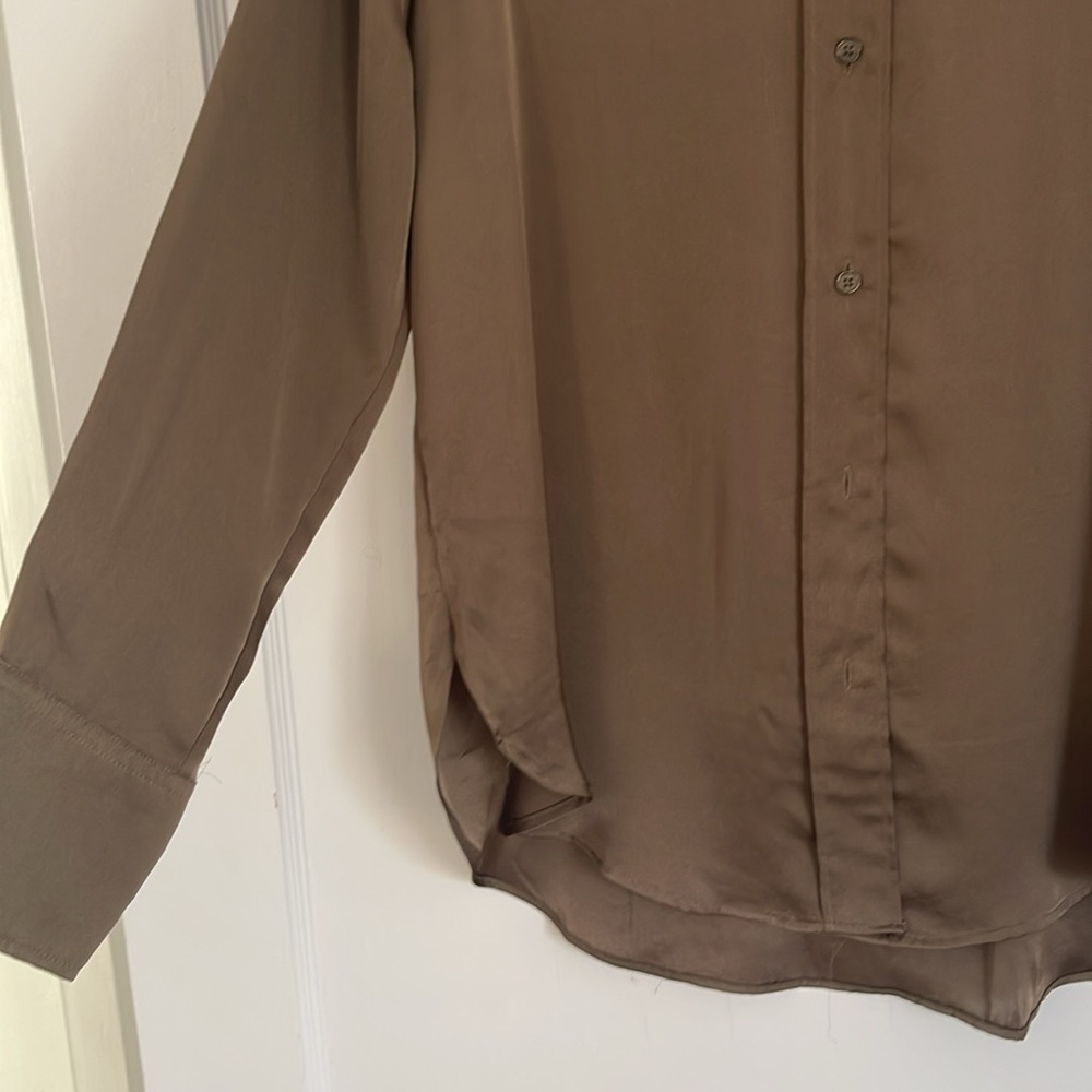 Chocolate Brown Button Up Blouse - image 3